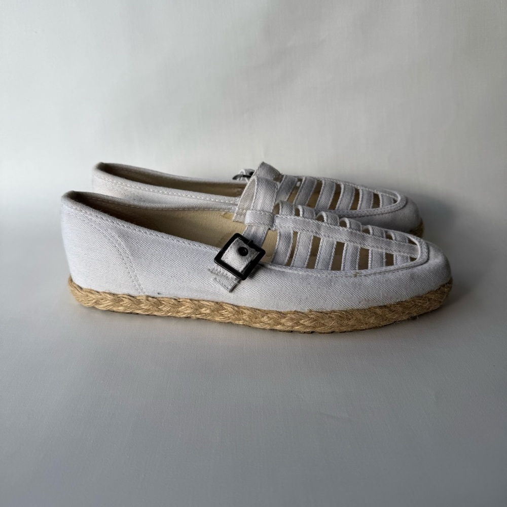 Keds // vintage White Espadrille Flats with Rope Soles size 7.5 - Picture 3 of 9